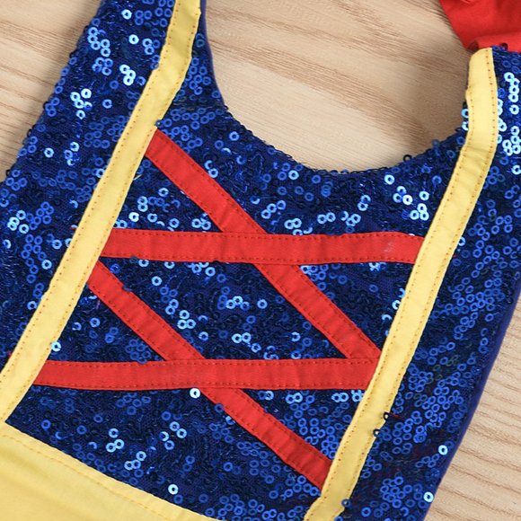 Snow White Disney Princess Sequin Romper Dress Halloween Costume - Picture 2 of 5